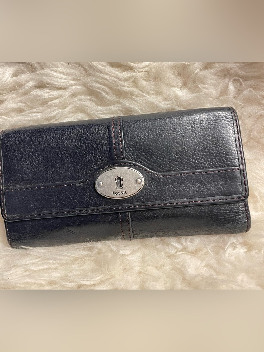 Fossil Black Leather Keyhole Wallet